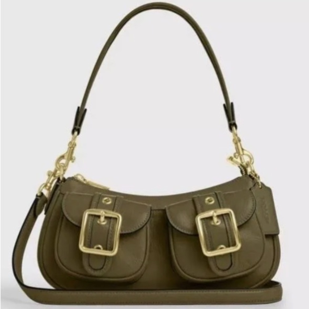 Olive Green Leather Ashton Shoulder Bag